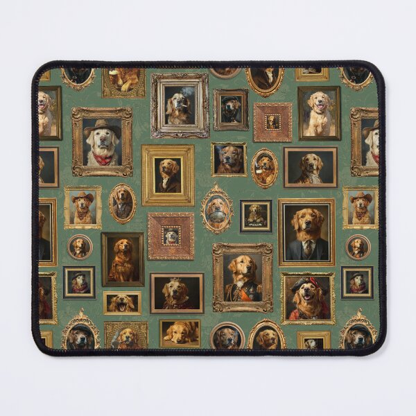 Item preview, Vintage Museum Wall - Whimsical Golden Retriever Famous dog Portraits by Great Masters Green Nightgarden designed and sold by UtArt.