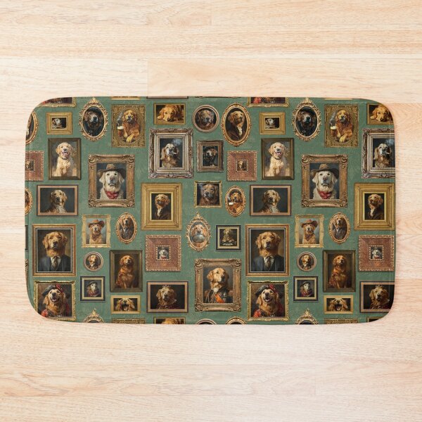 Item preview, Vintage Museum Wall - Whimsical Golden Retriever Famous dog  Portraits by Great Masters Green Nightgarden designed and sold by UtArt.
