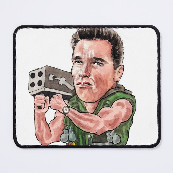 Item preview, Asta la vista baby, I'll be back, Arnie cartoon parady designed and sold by ARTwithDIRK.