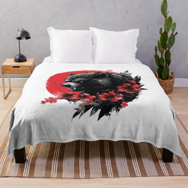 Item preview, Majestic Wolverine with Red Flowers - Nature Art Design designed and sold by Abderraim12.