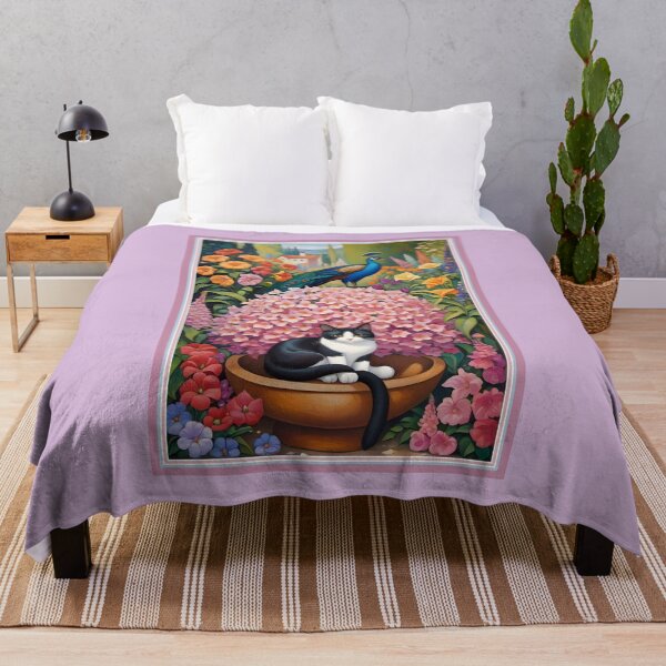 Item preview, The Cat in the Pinkish Flowers Box designed and sold by Nira Dabush.