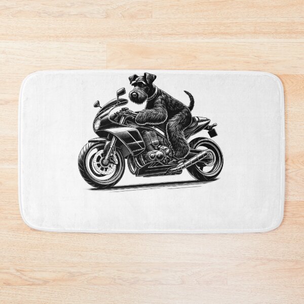 Item preview, Black Russian Terrier Riding a Motorcycle Biker Dog Lover designed and sold by Kimberley King Art  King Art.