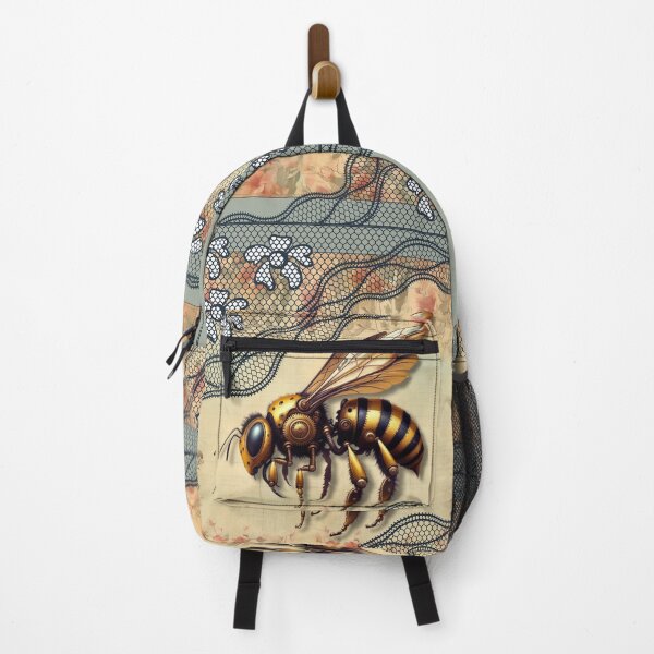 Item preview, Steampunk Bee with Lace on Vintage Floral Stationery designed and sold by DreamsArtwear.
