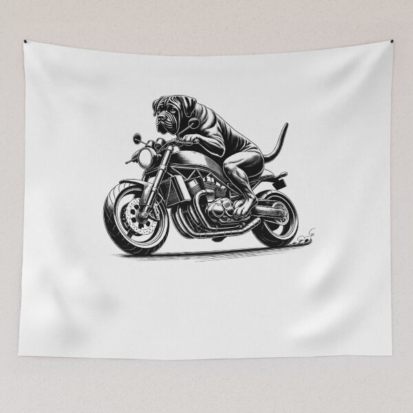 Item preview, Cool Boerboel Riding a Motorcycle Biker Dog Lover designed and sold by Kimberley King Art  King Art.