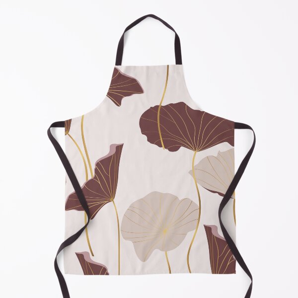 Item preview, Golden, brown abstract lotus leaves, simple line art. designed and sold by MatyKotiv.