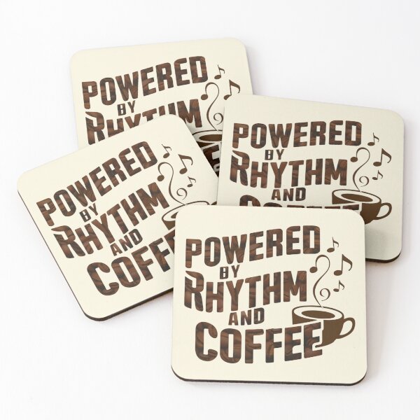 Item preview, Powered By Rhythm And Coffee designed and sold by Jollys-ArtShop.