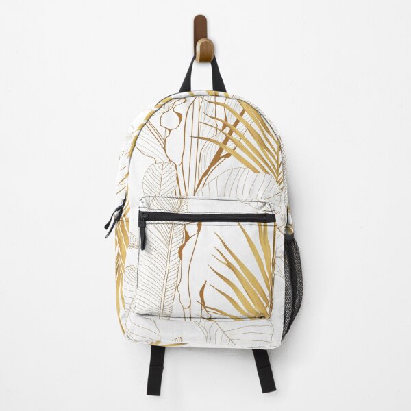 Item preview, Tropical exotic floral line golden  palm leaves and flowers illustration. designed and sold by MatyKotiv.