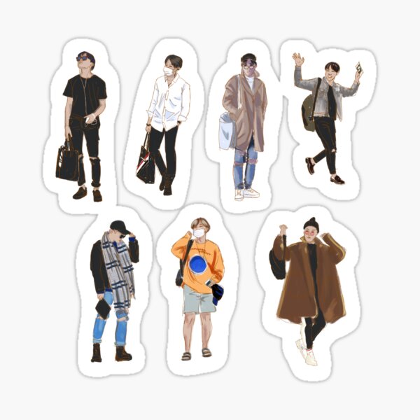 BTS Jimin Airport Fashion Matte Vinyl Stickers Journaling -  Norway