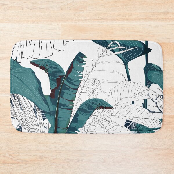 Item preview, Tropical blue and line leaves illustration. designed and sold by MatyKotiv.