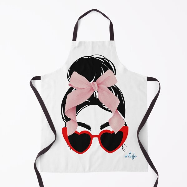 Item preview, Heart-Shaped Glasses, Pink Bow, and Messy Bun Illustration designed and sold by tarzbol.