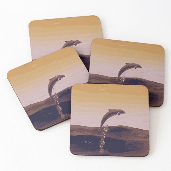 Item preview, Dolphin Illustration - Yellow Sunset designed and sold by OG-Graphics.