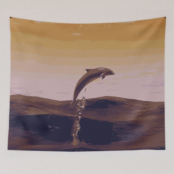 Item preview, Dolphin Illustration - Yellow Sunset designed and sold by OG-Graphics.