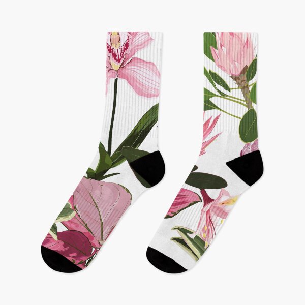 Item preview, Many kind of exotic tropical flowers and leaves in summer print. designed and sold by MatyKotiv.