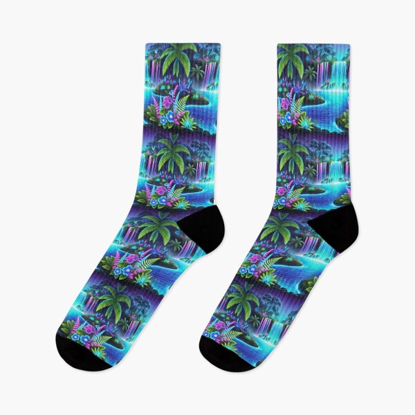 Item preview, Neon Bioluminescent Waterfall: A Tropical Dreamscape designed and sold by Meta2Physical.