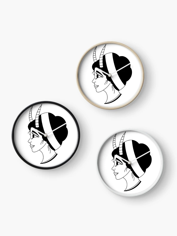 Thumbnail 3 of 4, Clock, She devil designed and sold by PerfectLineArt.