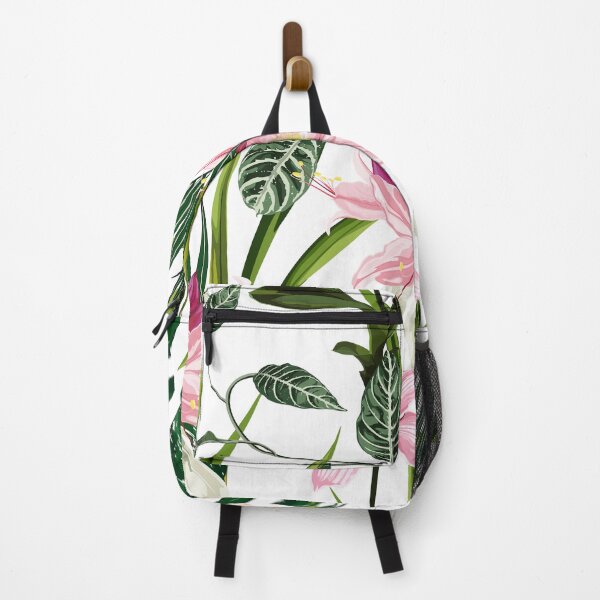 Item preview, Pink Oleander Rhododendron tropical flowers and palm leaves. designed and sold by MatyKotiv.
