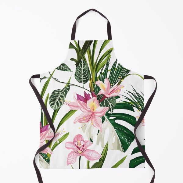 Item preview, Pink Oleander Rhododendron tropical flowers and palm leaves. designed and sold by MatyKotiv.