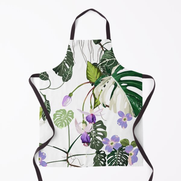 Item preview, Tropical violet flowers and tropical leaves. designed and sold by MatyKotiv.