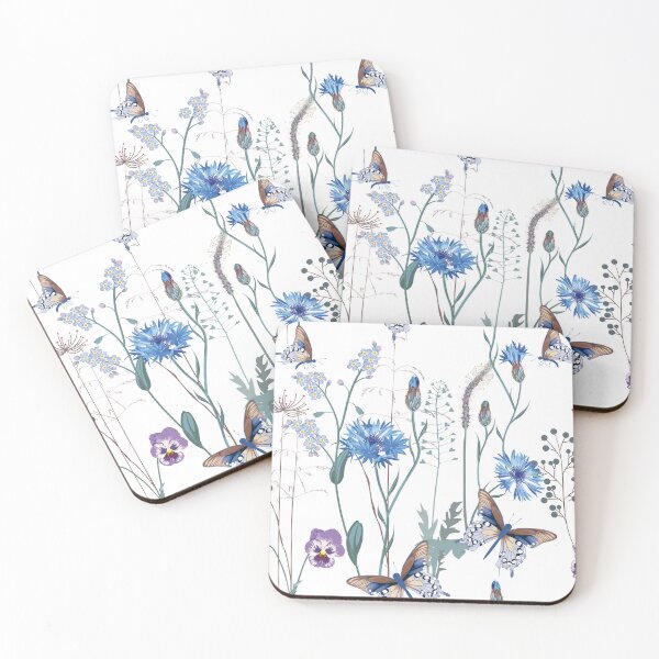Item preview, Cornflower, viola, forget-me-not flowers, butterfly and herbs. designed and sold by MatyKotiv.