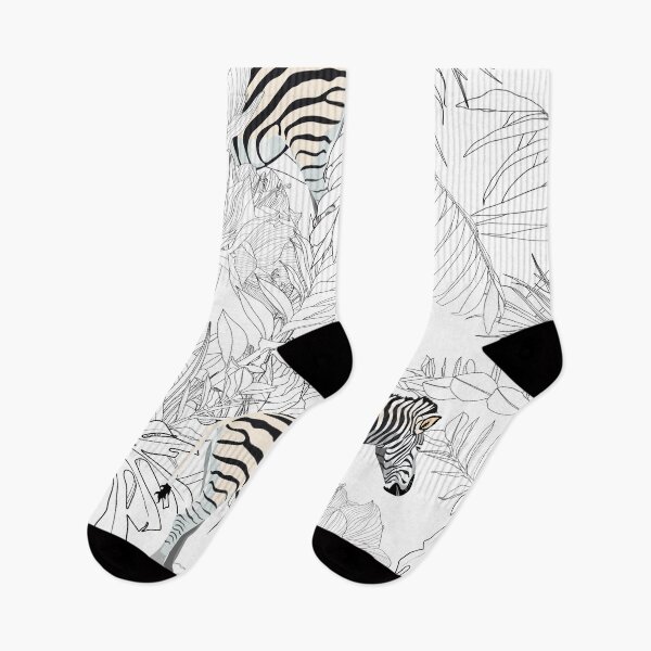 Item preview, Tropical zebra animal, palm leaves, white background. designed and sold by MatyKotiv.