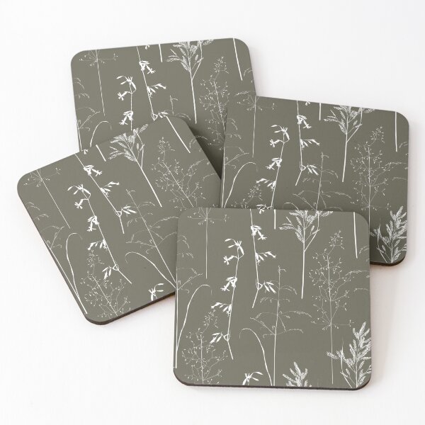 Item preview, Floral seamless pattern with white herbs on green background. designed and sold by MatyKotiv.