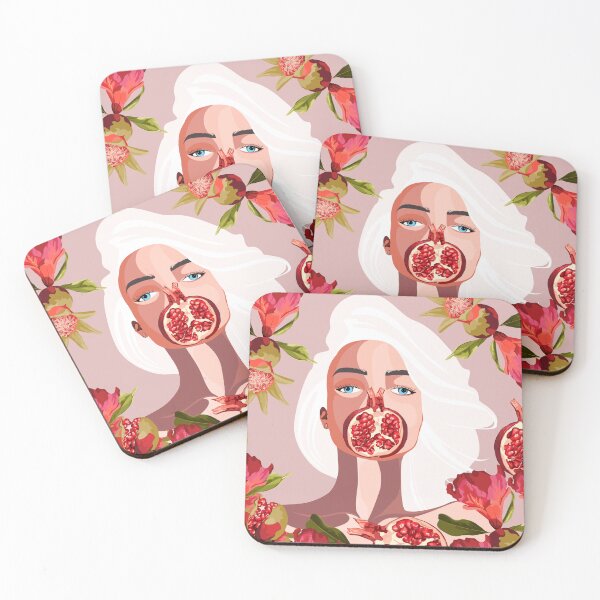 Item preview, Illustration of a girl with a pomegranate fruit and bloom frame. designed and sold by MatyKotiv.