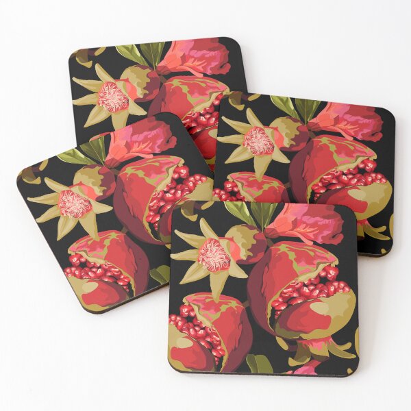 Item preview, Pomegranate fruits on black background. designed and sold by MatyKotiv.
