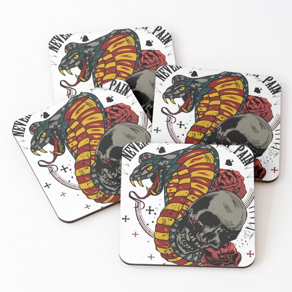 Item preview, Tattoo snake skull cobra never give up 2711 A designed and sold by Achille3777.