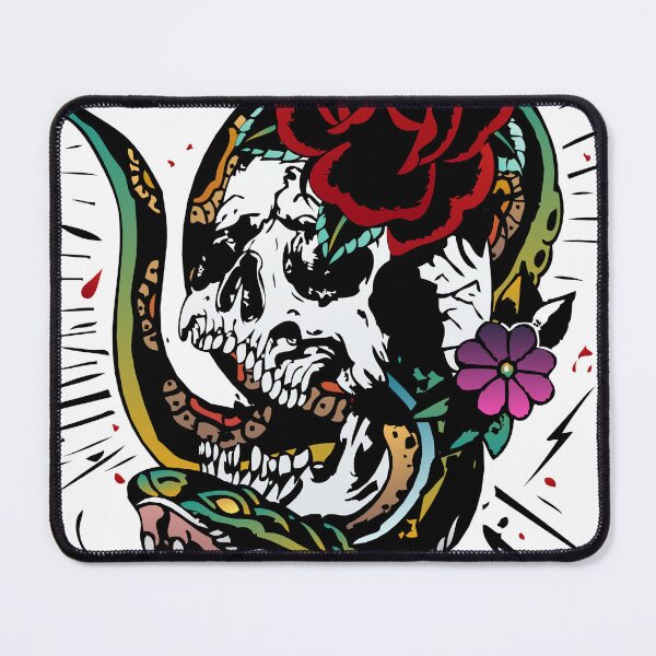 Item preview, cobra snake skull old school rose flower tattoo tattoo hipster skulls 202 S designed and sold by Achille3777.