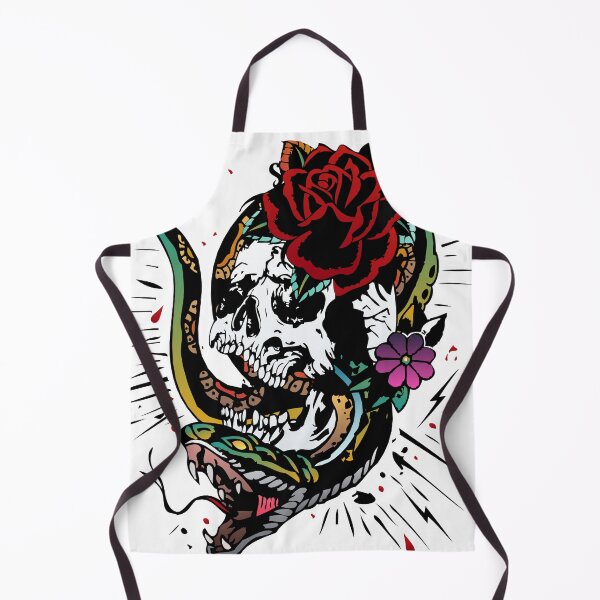 Item preview, cobra snake skull old school rose flower tattoo tattoo hipster skulls 202 S designed and sold by Achille3777.