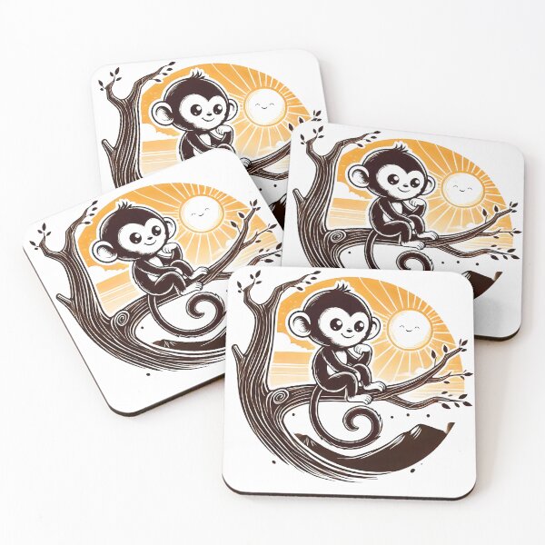 Item preview, cute Monkey, monkey tree, artoon monkey designed and sold by TrueArtVibes.