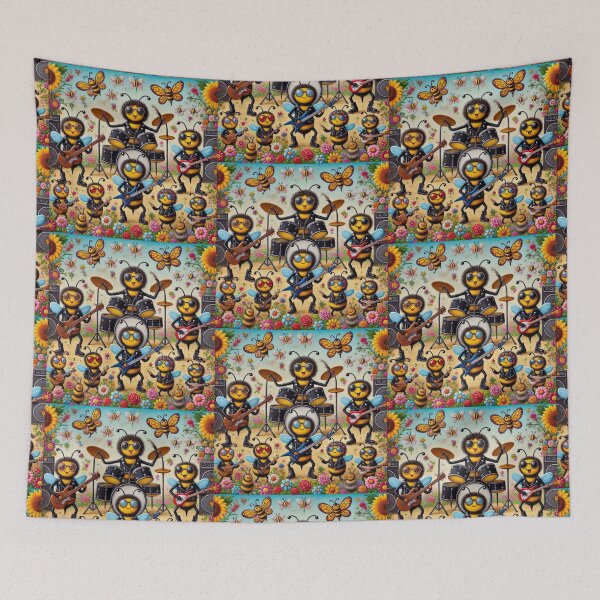 Item preview, Cute Bees Metal Music Concert designed and sold by Dogandesighn.