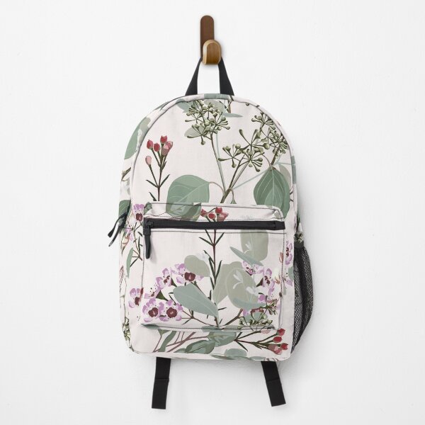 Item preview, Simple herbal pattern with pink flowers and Eucalyptus silver dollar.  designed and sold by MatyKotiv.