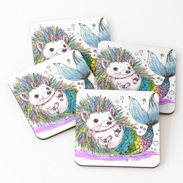 Item preview, Rainbow Mer-Hedgehog designed and sold by Scribbles & Doodles by Jinx.