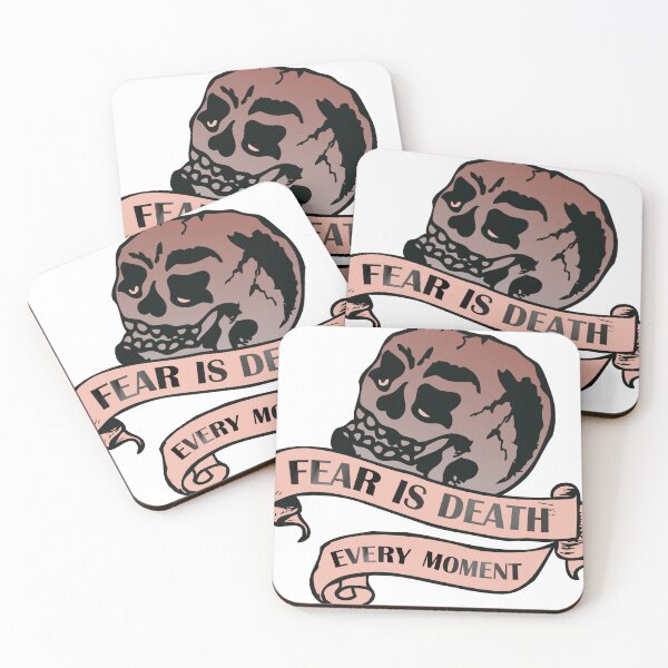 Item preview, skull head of death fear is death every moment quote slogan banner 1410 S designed and sold by Achille3777.