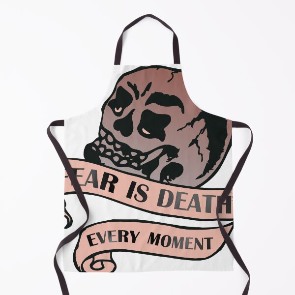 Item preview, skull head of death fear is death every moment quote slogan banner 1410 S designed and sold by Achille3777.