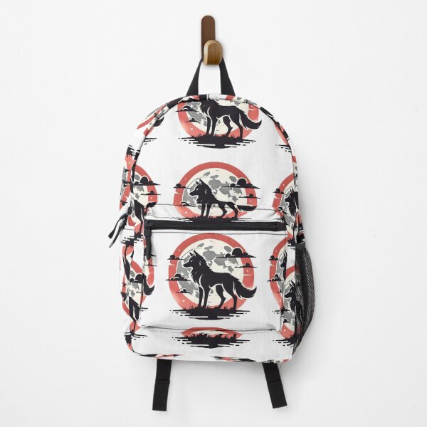 Item preview, red wolf moon, wolf cartoon designed and sold by TrueArtVibes.