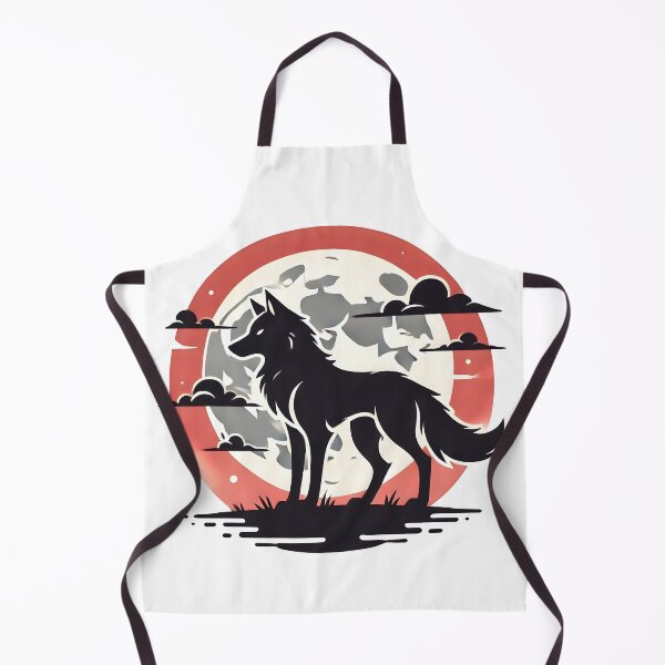 Item preview, red wolf moon, wolf cartoon designed and sold by TrueArtVibes.