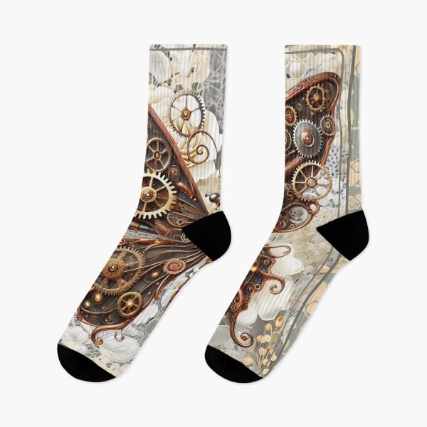 Item preview, Steampunk Butterfly on Romantic Pastel Floral Background designed and sold by DreamsArtwear.