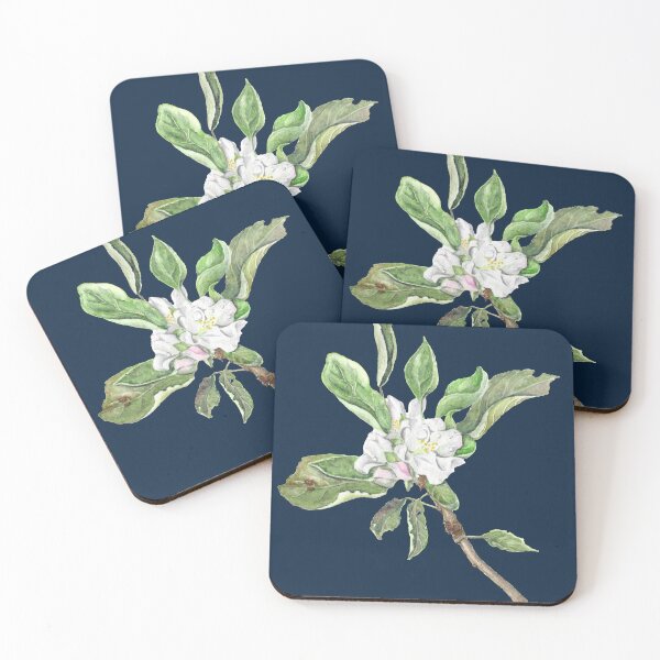 Item preview, Sweet apple blossom (inky blue) designed and sold by Naomi-Bulger.