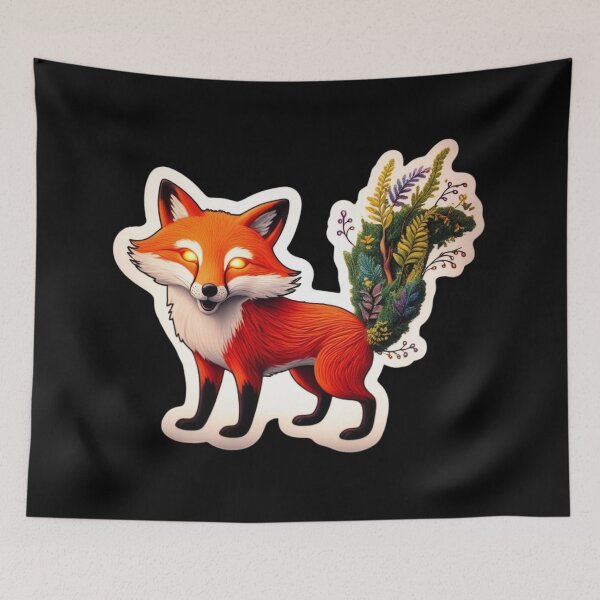 Item preview, Red Fox with Glowing Eyes and bouquet of flowers as tail designed and sold by AlinaSCorner.