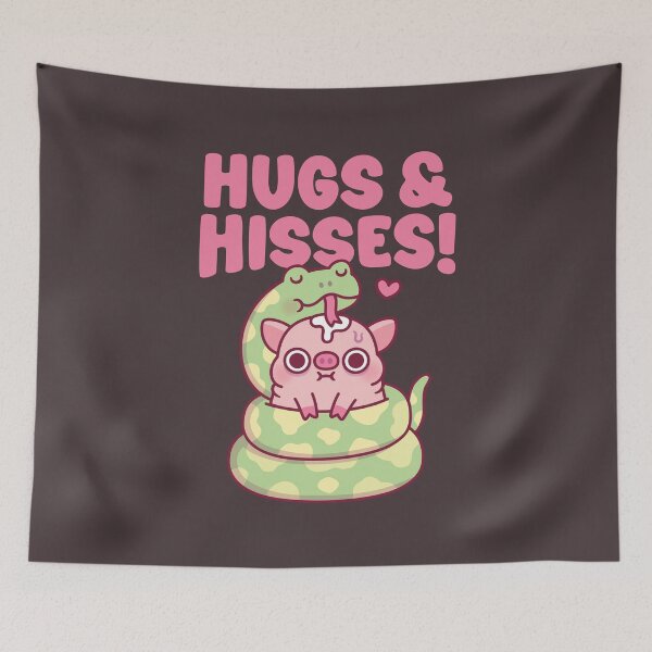 Item preview, Cute Snake Curl Around Pig Hugs & Hisses Funny designed and sold by rustydoodle.