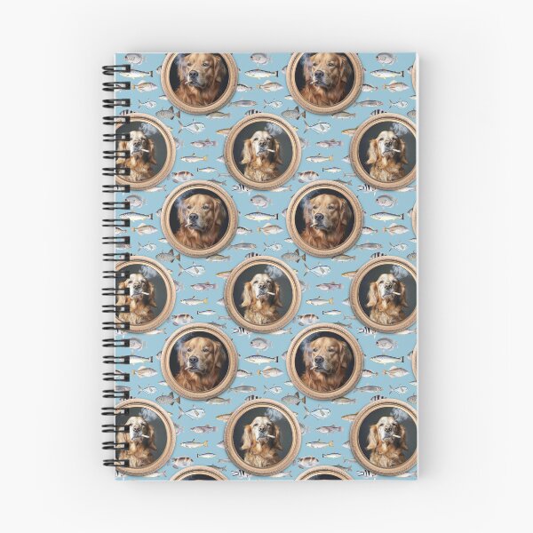 Item preview, Vintage Museum Wall - Whimsical Smoking Golden Retriever Famous dog Portraits by Great Masters Blue Fishes Nightgarden designed and sold by UtArt.