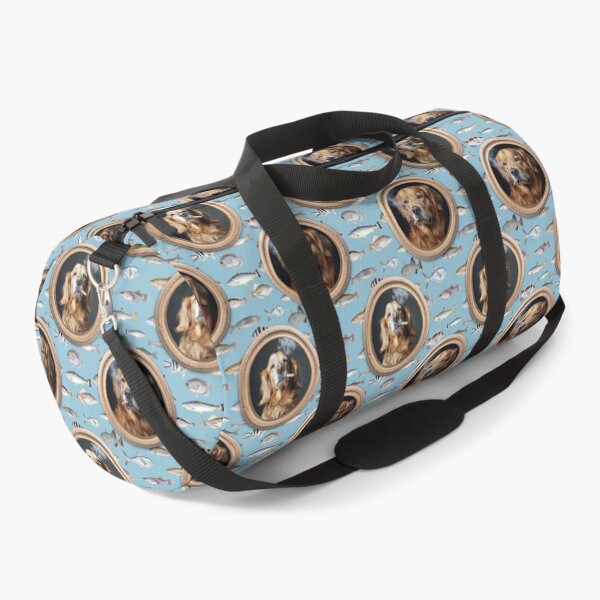 Item preview, Vintage Museum Wall - Whimsical Smoking Golden Retriever Famous dog Portraits by Great Masters Blue Fishes Nightgarden designed and sold by UtArt.