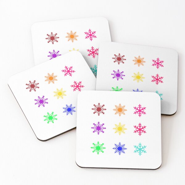 Item preview, Vibrant Multicolored Snowflake Art sticker pack 9x - winter season designed and sold by KennyLucky.