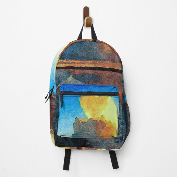 Item preview, Tranquil watercolor sunrise over serene reflective landscape designed and sold by GestaltImagery.