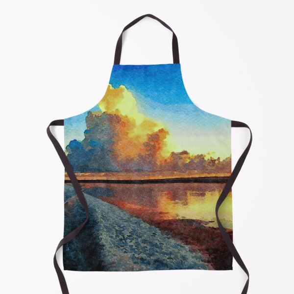 Item preview, Tranquil watercolor sunrise over serene reflective landscape designed and sold by GestaltImagery.