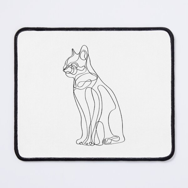 Item preview, Black Line-drawn Cat designed and sold by Onyx Swan Art.