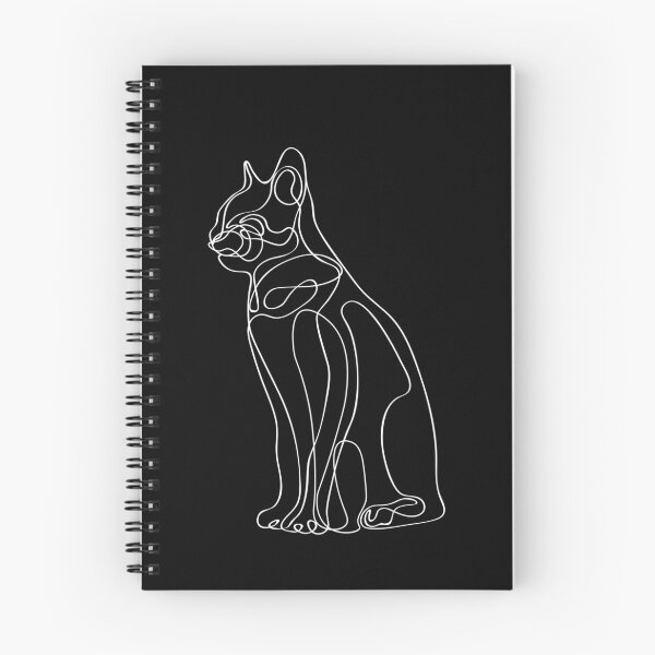 Item preview, White Line-drawn Cat designed and sold by Onyx Swan Art.