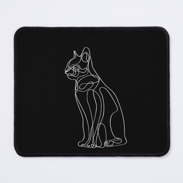 Item preview, White Line-drawn Cat designed and sold by Onyx Swan Art.